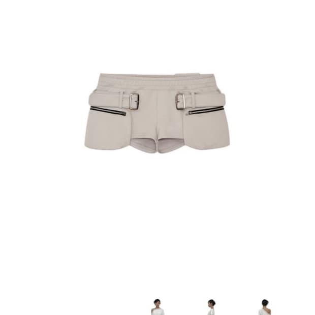 카시코 Belted Pocket Shorts gray | 후루츠패밀리