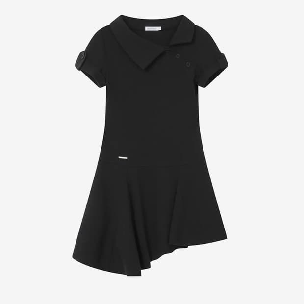 ワンピース Slash button flare one piece BLACK 1 Slash button flare one piece BLACK | 후루츠패밀리
