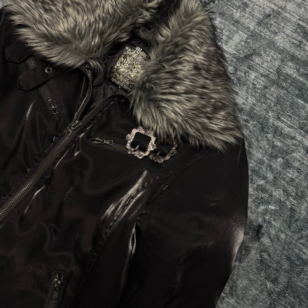 Midas 00s vkei satin fur jacket | 후루츠패밀리