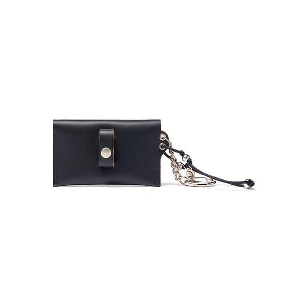 Open yy STUD CARD CASE KEYCHAIN, BLACK | 후루츠패밀리