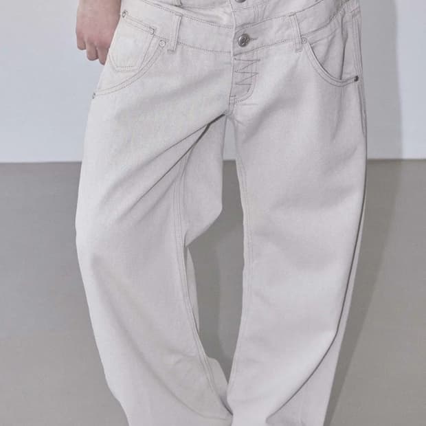 Beaded Layered Denim Pants Nonfade Raw | 후루츠패밀리