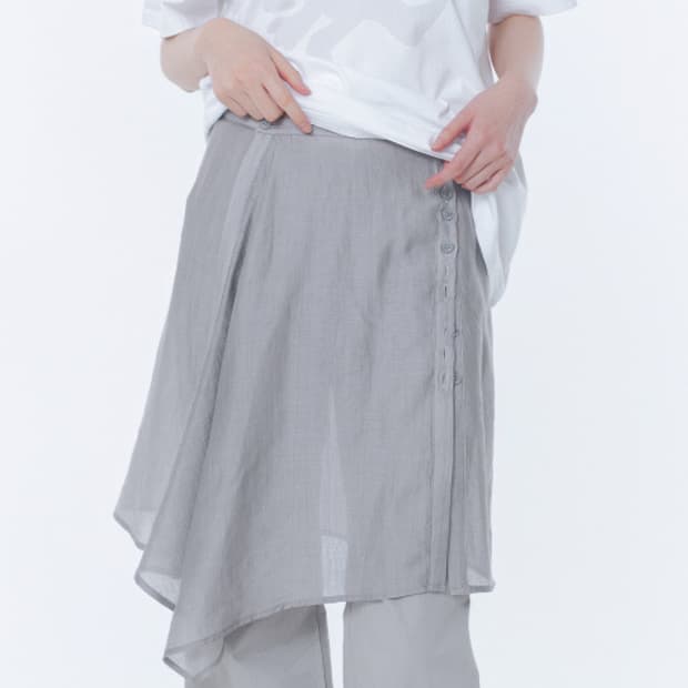 미세키서울 Shirring ruffle midi skirt BLACK | 후루츠패밀리