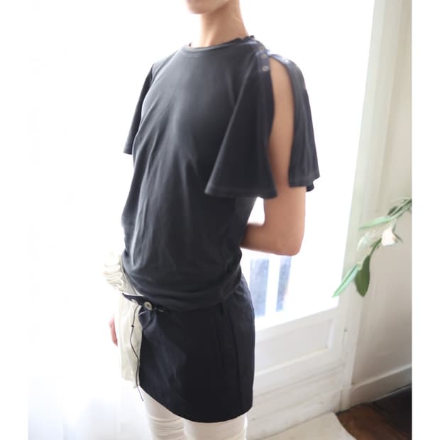 울리카상투스 Zip knit tube top (soft terracot) | 후루츠패밀리