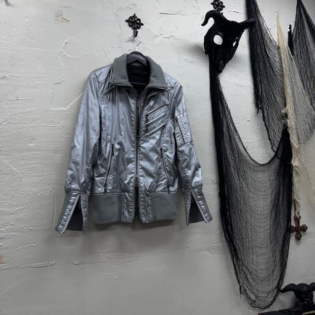 00s FUGA Coated Zip Gimmick jacket y2k