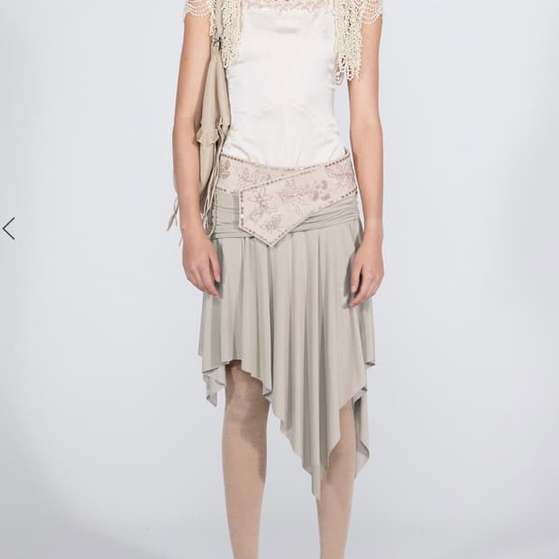 【sculptor】Beaded jersey skirt Sculptor Beaded Jersey Skirt Raw | 후루츠패밀리