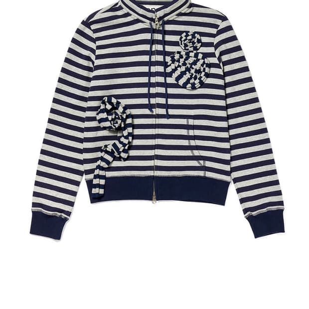 open Yy APPLIQUÉ ZIPUP JACKET, NAVY S | 후루츠패밀리