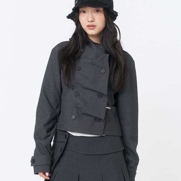 구해요) 미세키서울 자켓 Cowl neck button Jacket | 후루츠패밀리