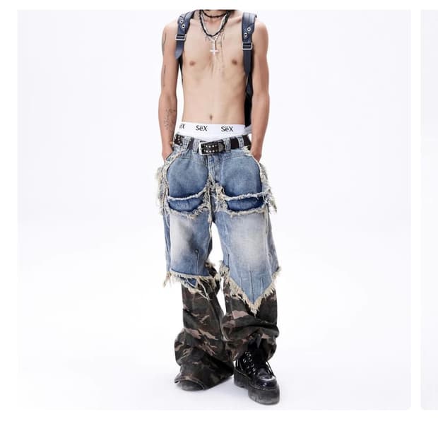 openyy camo rolled waist cargo pants 카고 | 후루츠패밀리