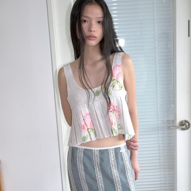 오버듀플레어 PLEATED SKIRT BELT_ROSE | 후루츠패밀리