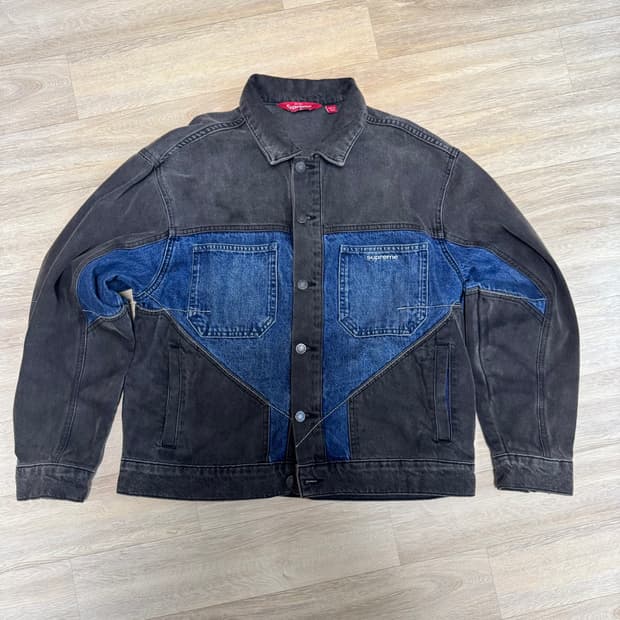 Supreme 2-Tone Paneled Denim Jacket | 후루츠패밀리