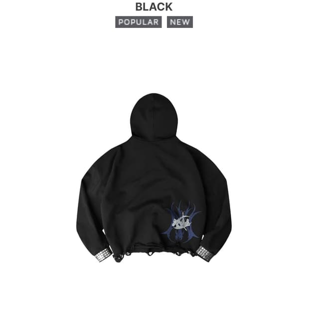COZY WORLDWIDE TECH G1RL STUDDED HOODIE | 후루츠패밀리