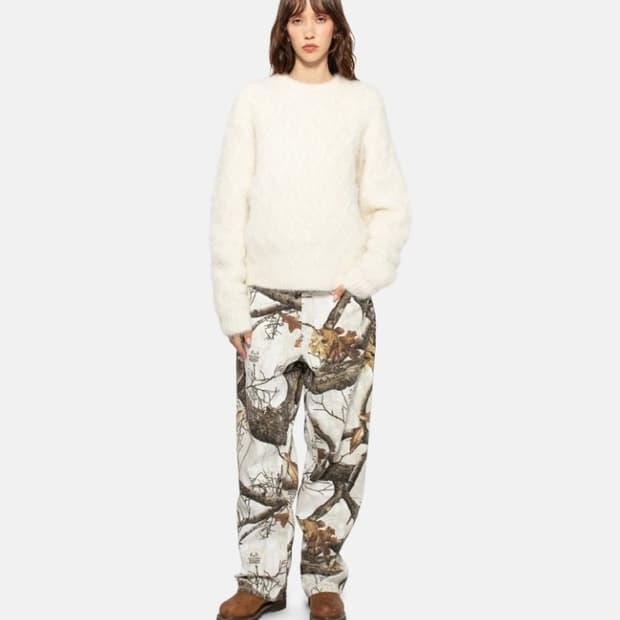 23AW/stussy Fuzzy Lattice Crew | 후루츠패밀리