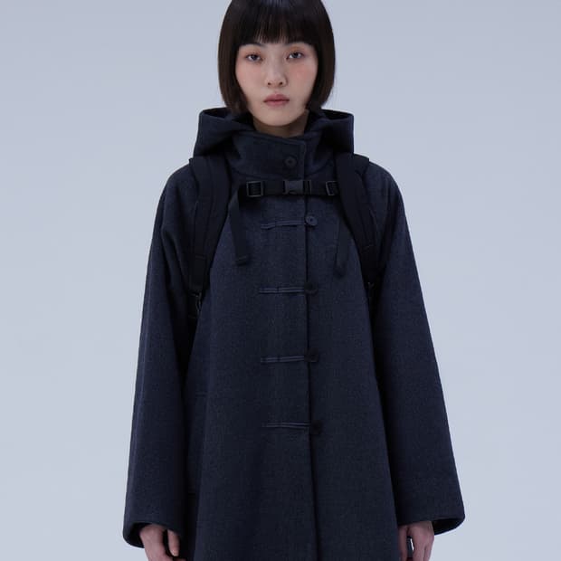 Oshigh high neck hood zip up black | 후루츠패밀리