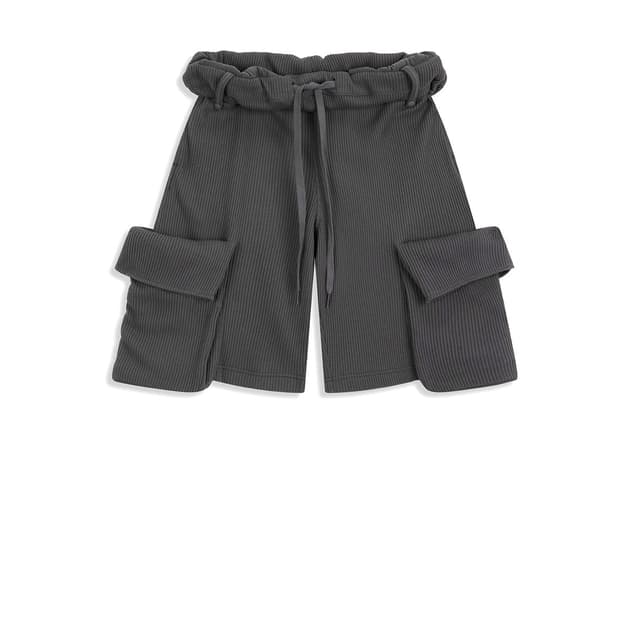 Openyy rolled waist waffle cargo shorts | 후루츠패밀리