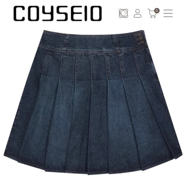 Coyseio DEEP DENIM PLEATS SKIRT NAVY 1 | 후루츠패밀리