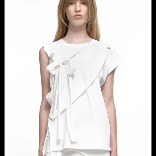 Sculptor x Ed Hardy] Rib Tank Top Cream Ed Hardy Cross Rhinestone