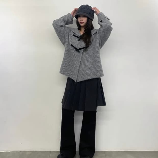 帽子 miseki seoul Cable knit beret GREY miseki seoul Cable knit beret GREY - メルカリ