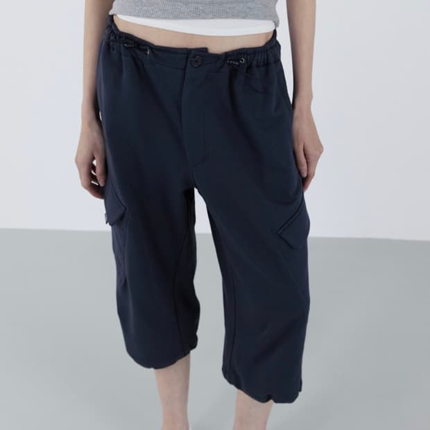 OPEN YY ROLLED WAIST SWEAT CARGO PANTS | 후루츠패밀리