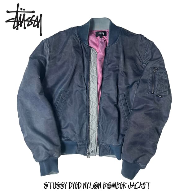 美品 STUSSY NYLON MA-1 JACKET Stussy Dyed Nylon Bomber MA-1 Jacket | 후루츠패밀리