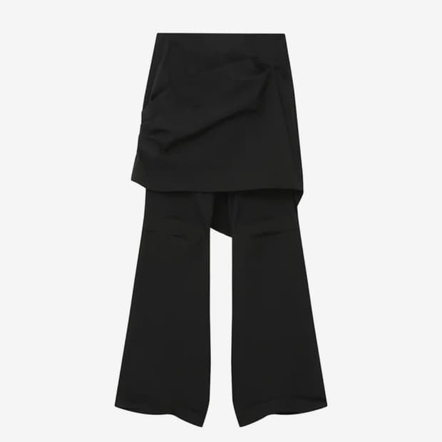 코이세이오 DOUBLE WAISTED PLEATS SKIRT BLACK | 후루츠패밀리