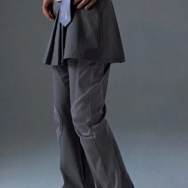 코이세이오 DOUBLE WAISTED PLEATS SKIRT BLACK | 후루츠패밀리