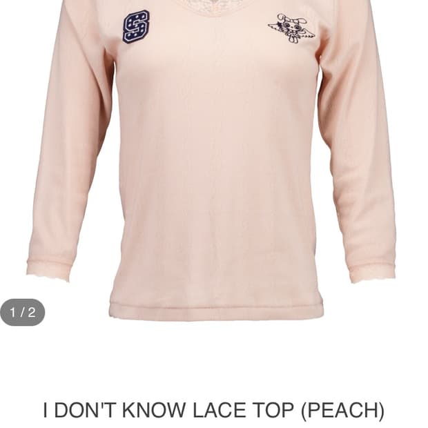 shalomclub I Don't Know lace top peach | 후루츠패밀리