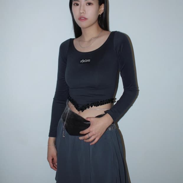 在庫処分 激安 食品 PURO SL shalomclub LACE クロップドフリース TOP（clotho. トップス