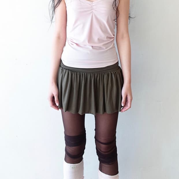 샵 페어리 [fe.3] yuzu skirt(khaki) | 후루츠패밀리