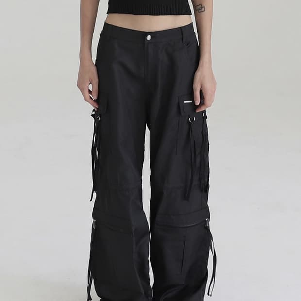 미세키서울 Pocket cargo bootscut pants BLACK | 후루츠패밀리