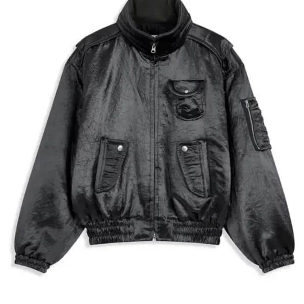 Open Yy Faux fur zipper hood ma1 (gray) | 후루츠패밀리