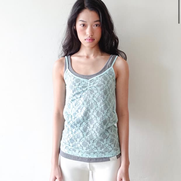 샵페어리 little strawberry lace top (mint) | 후루츠패밀리