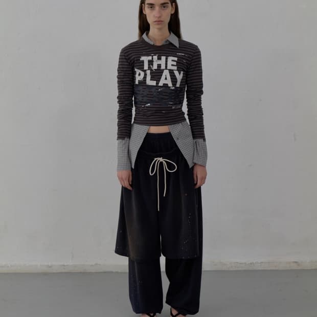Open Yy Rolled Waist Sweat Cargo Pants | 후루츠패밀리