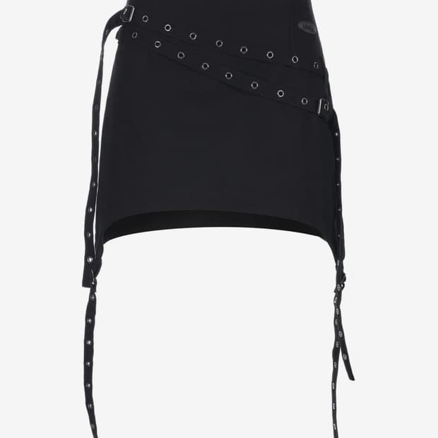 Threetimes lace garter skirt black | 후루츠패밀리