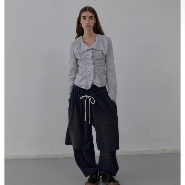 Open Yy Rolled Waist Sweat Cargo Pants | 후루츠패밀리
