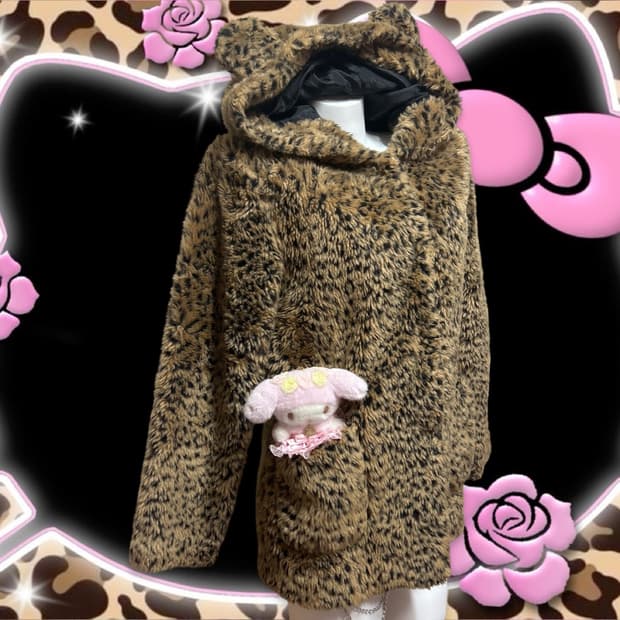 国内で当店のみ CFIERCE - CUTIE LEOPARD HOODED SCARF CUTIE LEOPARD HOODED SCARF – CFierce