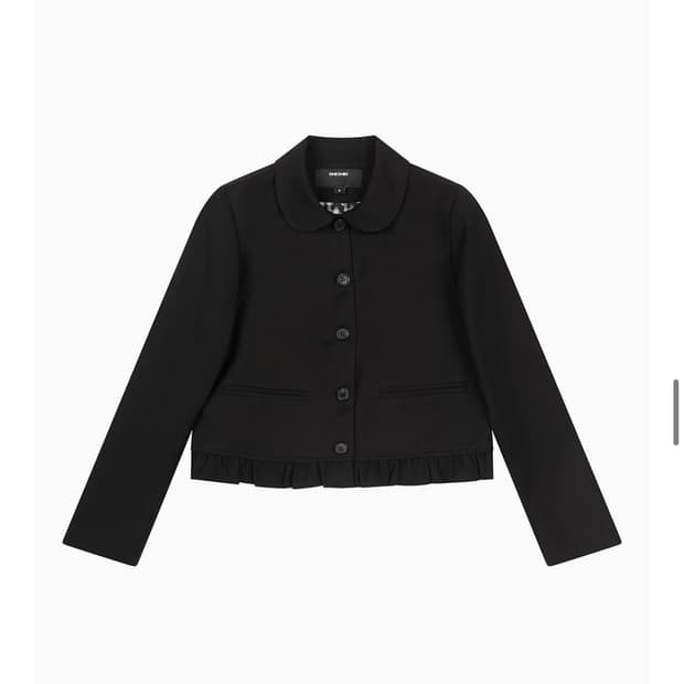 OHESHIO ROUND FRILL JACKET BLACK | 후루츠패밀리