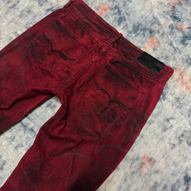 Fuga 00s archive red coating flare denim | 후루츠패밀리