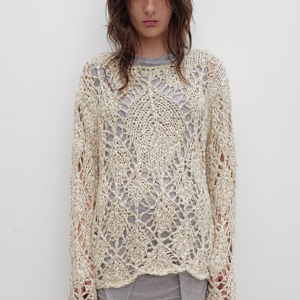 OPEN YY COTTON ARGYLE POINTELLE PULLOVER | 후루츠패밀리