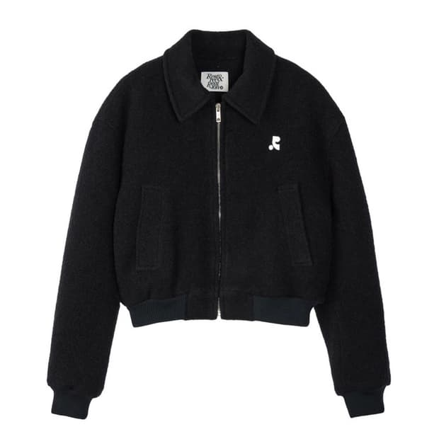 코이세이오 ROUND COLLAR FLEECE JACKET BLACK | 후루츠패밀리