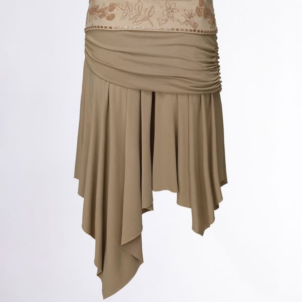 Sculptor Beaded Jersey Skirt Brown | 후루츠패밀리