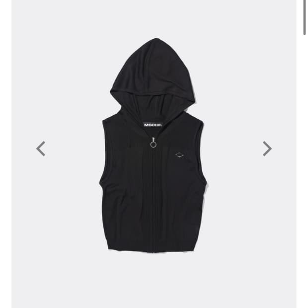 トップス Mischief Rhombus Hooded Knit Vest Black 미스치프 RHOMBUS HOODED KNIT VEST-BLACK | 후루츠패밀리