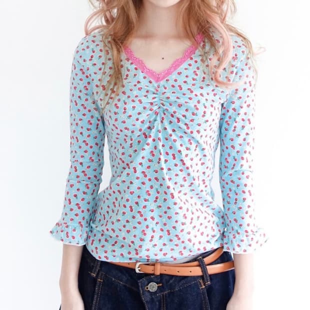 샵페어리 little strawberry lace top | 후루츠패밀리