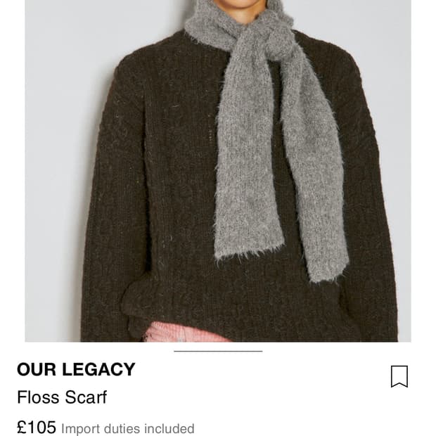 Our Legacy Floss Scarf - Grey | 후루츠패밀리