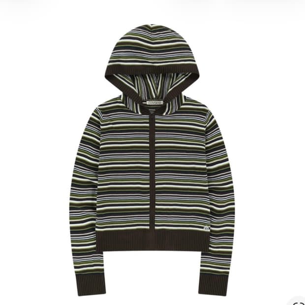 Coyseio stitch hood zip-up charcoal OS | 후루츠패밀리