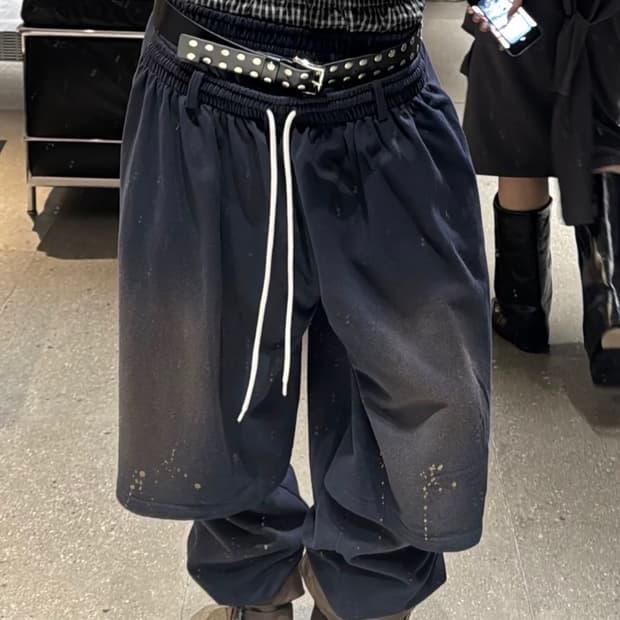 오픈yy LAYERED KNEE SOCKS PANTS (BLACK) | 후루츠패밀리