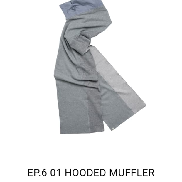 「未使用」XLIM EP.6 02 HOODED MUFFLER 未使用」XLIM EP.6 02 HOODED MUFFLER