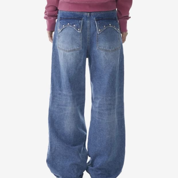 AAKAM Multi Studded Denim Pants (Blue) | 후루츠패밀리