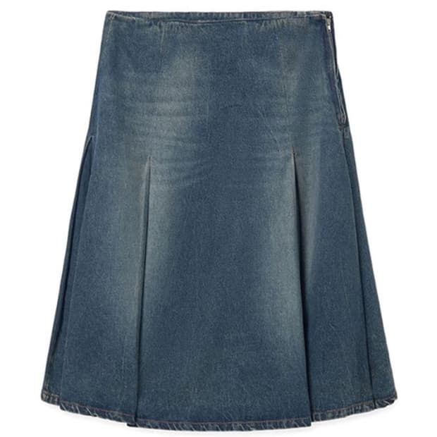 COYSEIO DEEP DENIM PLEATS SKIRT | 후루츠패밀리