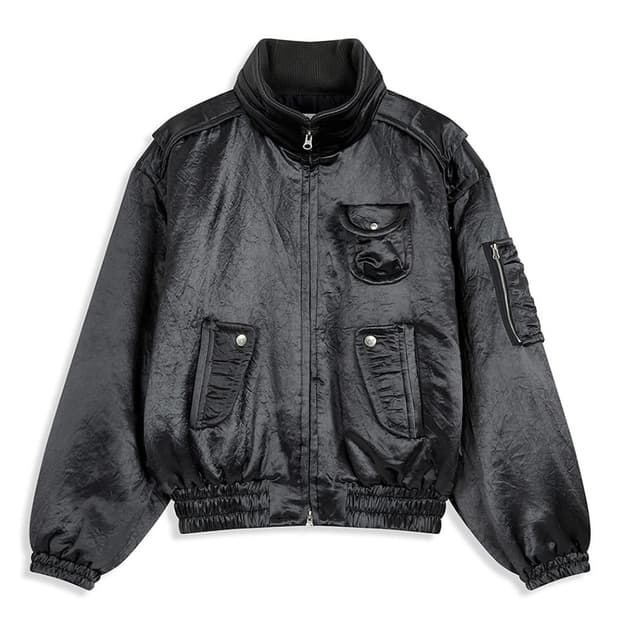 Open yy fur zipper hood ma1 black | 후루츠패밀리