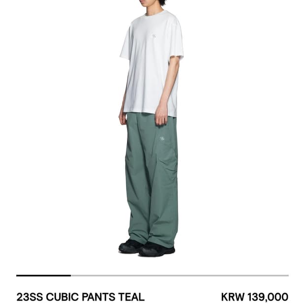 산산기어 23SS CUBIC PANTS TEAL | 후루츠패밀리